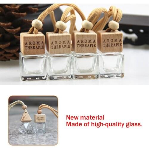 Mini Air Freshener Ornament Perfume Empty Bottle Pendant Essential Oils Auto Car Perfume Hanging Glass Bottle Car-styling