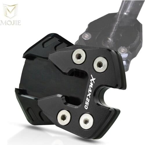 Motorcycle XMAX 250 CNC Foot Stand Enlarger Extension Kickstand Plate Pad For YAMAHA XMAX X-MAX 250 XMAX250 X-MAX250 2018-2019