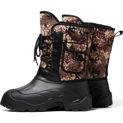 Mens Winter Fashion Snow Boots Outdoor Waterproof Insulated Hunting Hiking Shoes Boots Man Hot Sale Botas Invierno Hombre 2021