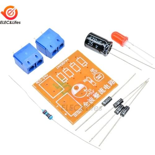 N4007 full wave Bridge Rectifier DIY Kit AC to DC Converter Circuit Board Electronic Components Parts Suite