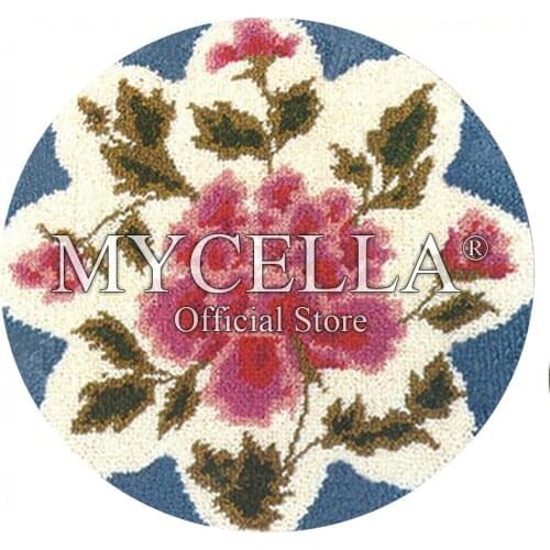 Flowers Home decoration DIY Needlework Kits Unfinished Crocheting Yarn Mat Latch Hook Rug Kit Floor Mat Peony Carpet tapestry