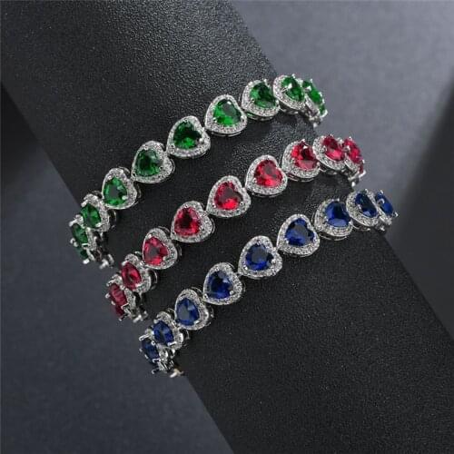 DIY Set 3A Zircon 18CM Luxury Copper Alloy Bracelet For Women Korean Style High Grade Heart Braceles Gift To Girlfriend Jewelry