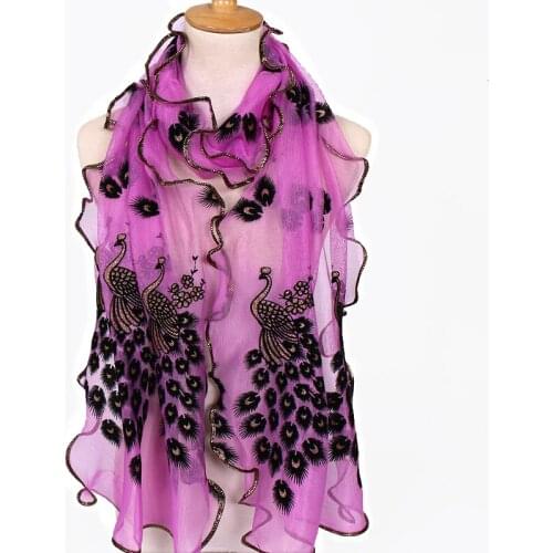 Bohowaii Wholesale Silky Foulard Femme Sjaal Peacock Winter Scarf Women 190cm Long 21 Colors Bronzing Bufandas Invierno Mujer