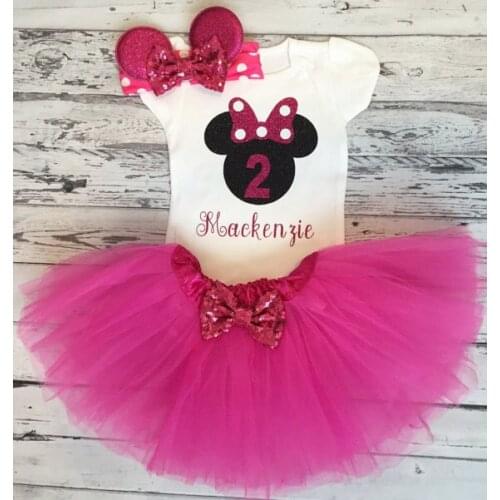 Personalized name mini mouse bow first birthday bodysuit onepiece cake mesh Tutu toodles Outfit Set baby shower party favors