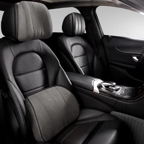 Suede Fabric Car Seat Back Waist Pillow Maybach Design S Class Lumbar Support Rest Pillow for Car Seat Office Chairs