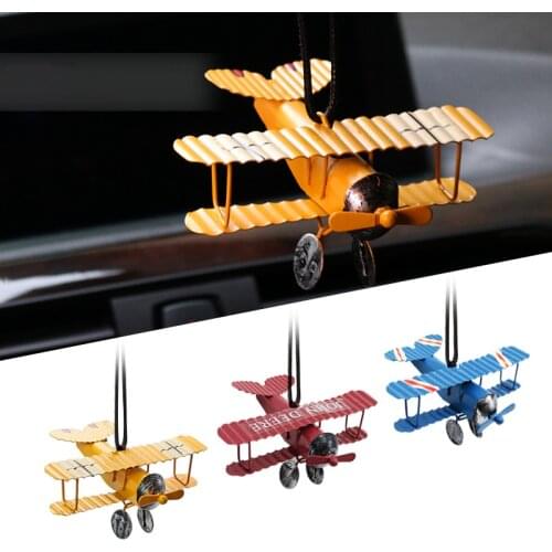 Car Pendant Vintage Metal Airplane Aircraft Model Hanging Ornament Charm Automobiles Interior Rearview Mirror Decoration Gift