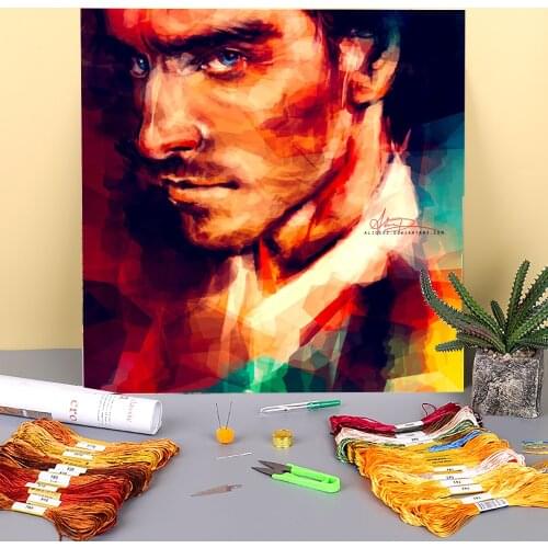 Portrait The Better Man Printed 11CT Cross-Stitch Set DIY Embroidery DMC Threads Sewing Craft Handicraft Painting Wholesale