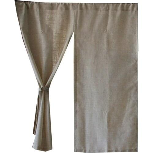 Simple linen door curtain cloth curtain door half partition kitchen bathroom short curtain