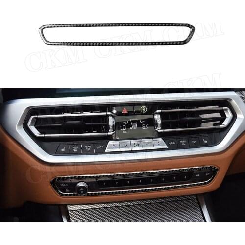 Carbon Fiber Car Audio Player CD Panel Multimedia Buttons Decorative Frame Trim Stickers For BMW G20 G28 2019 2020