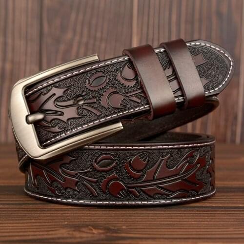 Hot Sale New Men belts Luxury Genuine Leather Dragon designer High Quality Pin Buckle Belt Man Real Cowhide Jeans Male Straps