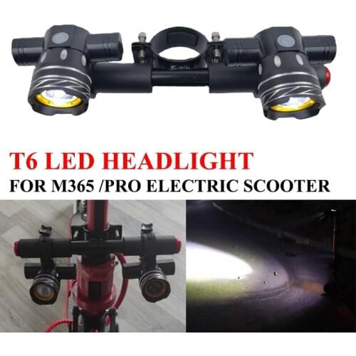 Novel-Electric Scooter LED Headlight USB Rechargeable Fog Lamp for Xiaomi M365 Pro T6 Spotlight, 1200MAh