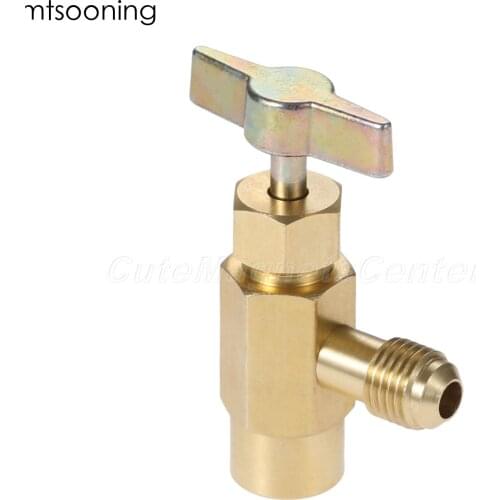 Mtsooning Self-sealing Refrigerant Can Bottle Opener 1/4" SAE Thread Adapter R-134a Refrigerant Can Bottle Tap Opener Valve