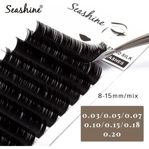 Seashine Cheap Russia Volume Lashes 100% Hand Made J/B/C/D/L 12 Lines Individual Lashes Makeup False Eyelashes Extension Supply