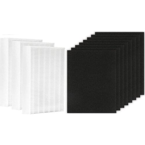 EAS-for HPA300 Replacement Filters 3 Pack HEPA Filter & 8 Pack Carbon Pre-Cut Pre Filters Suitable for Honeywell HPA300