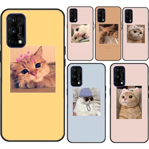 Funny Cute Lovely Cat For OnePlus 9 7 8 Pro 8T Nord Case For OPPO Realme C3 C11 C15 GT X2 X7 X50 6 7 Pro Cover