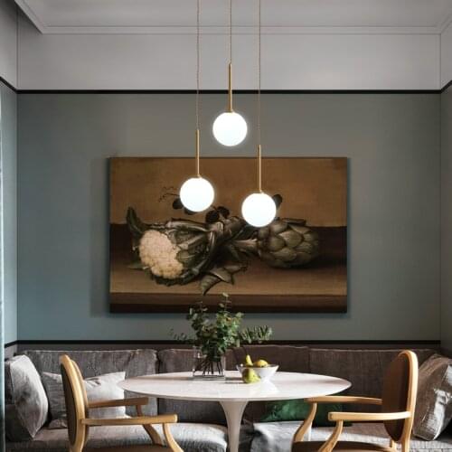 Nordic Glass Ball Copper LED Pendant Light For The Dining Living Room Bedroom Bar Cafe Decoration Hanging Lamp Home Fixtures