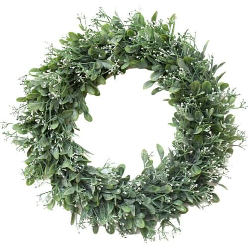 Topiary Wreaths Green Leaves Artificial Door Wreath Meadow Flower Outside Decor