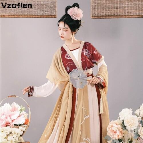 Traditional Hanfu Costume Woman Ancient Elegance Tang Dynasty Dance Wear Tang Suit Oriental Princess Dress Carnival Party