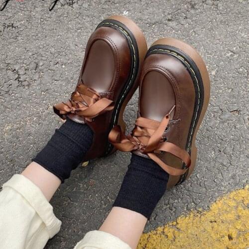 Platform women Shoes College Girl Student LOLITA Shoes JK Uniform Ankle-strap Mary Jane Shoes harajuku vintage shoes