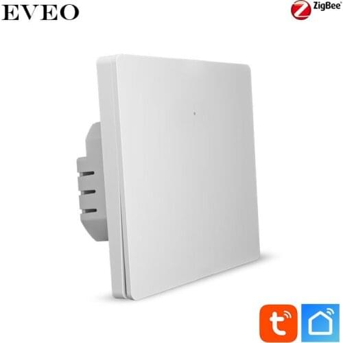 EVEO EU Standard Tuya Voice Control Zigbee Smart Switch Single Live Push Button Light Switch