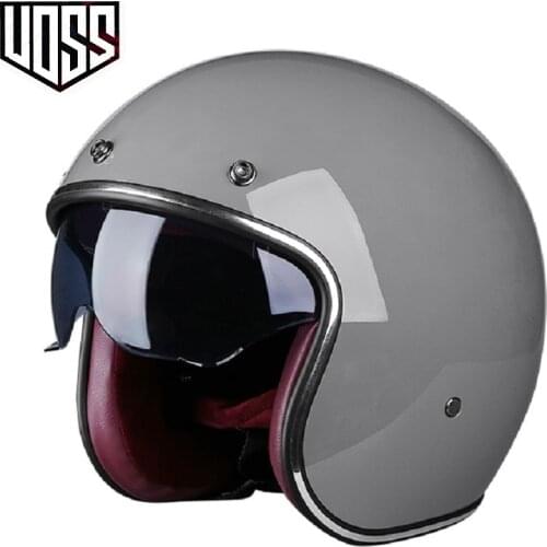 VOSS Retro Motorcycle Helmet Moto Chopper Bike Helmet Open Face Motorbike Racing Helmet Casco Moto Capacete Casque DOT Certified