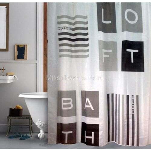 Loft Industrial Style Design Shower Curtain Bathroom Waterproof Mildewproof Polyester Fabric With 12 Hooks 180cm*180cm