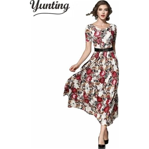 Womens Maxi Long New Elegant Floral Flower Lace Short Sleeve O-Neck Casual Party Vintage Maxi Long Dress