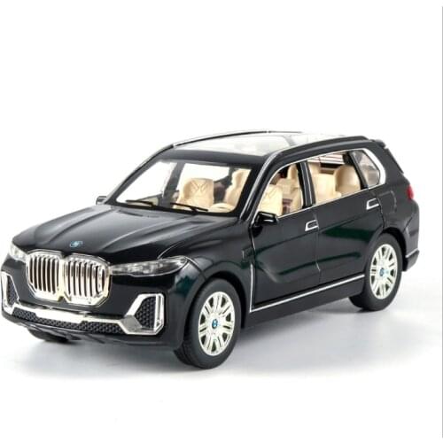 1. 24 simulation X7 childrens toy alloy car model ornament with sound and light door opening for childrens birthday gift black