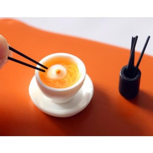1Set 1:12 Scale Dollhouse Miniature Mini Food Japanese Ramen With Egg Model Accessories Pretend Play Toy