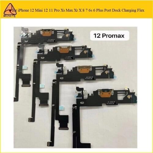 10Pcs USB Charger Power Port Dock Connector Plug Charging Flex Cable For iPhone 12 Pro/12 Pro Max/12/12 Min HeadPhone Audio Jack