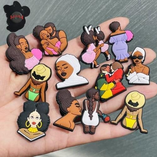 12PCS PVC Black Girl Fridge Magnetic Sticker Muslim Mother Daughter Couple Refrigerator Magnets Souvenir Gift Stationery Toys
