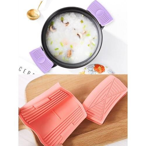 2Pcs Silicone Heat Insulation Oven Mitt Glove Casserole Ear Pan Pot Holder Oven Grip Anti-hot Pot Clip Kitchen Accessories Tools
