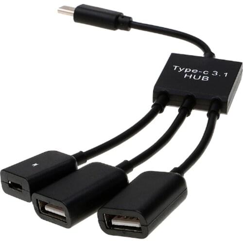 2021 OTG 3/4 Ports Type-C 3.1 Hub Power Charging Hub Cable Connector Adapter Type C Hub To 3 USB 2.0 Port HUB Micro USB