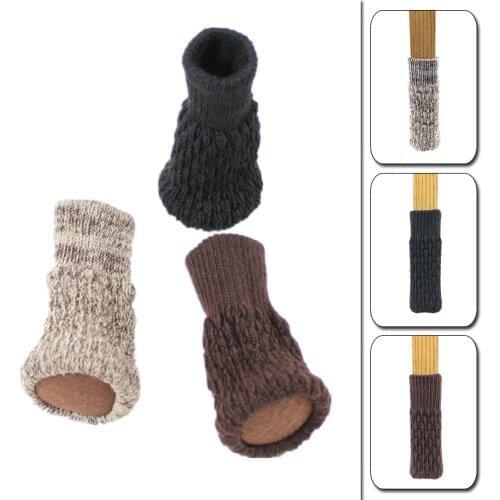 4PCS Cute Chair Foot Cover Knitted Non-slip Table Legs Chair Legs Furniture Foot Socks Floor Protection Pads Moving Noise Reduc