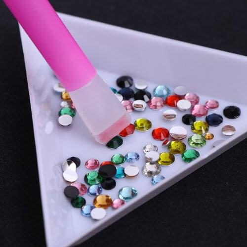 5Pcs/lot Nail Rhinestone Pink Gem Picker Dotting Pen Dual-ended Pretty Manicure Professional DIY Nail Art Decoration Tools