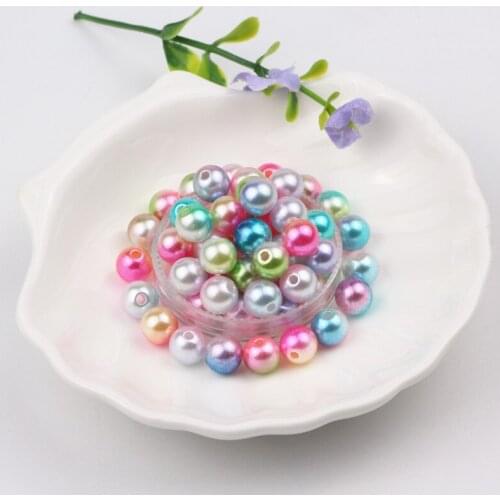 8mm 300pcs/lot Mix Color Imitation Pearls Beads Round With Hole(Hole Size 2mm) for Necklace Bracelet DIY Jewelry Making