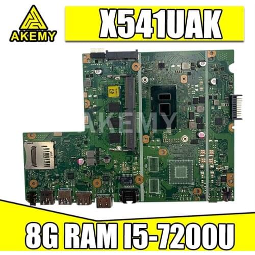 Akemy For Asus X541UA X541UAK X541UVK X541UJ X541UV X541U F541U R541U Motherboard laptop Motherboard W/ 8GB RAM SR2ZU I5-7200U