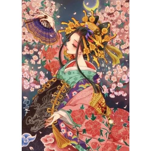 5d diy diamond painting New,Diamond mosaic full square Round diamond embroidery Japanese girl geisha Best gift,EE1917
