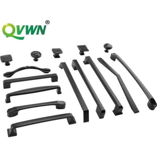 Black Handles For Furniture Parts Cabinet Knobs And Handles Kitchen Handles Drawer Knobs Pulls Cupboard Hardware Accessories
