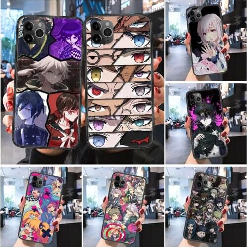 Danganronpa monokuma Game Phone Case Cover Hull For iphone 5 5s se 2 6 6s 7 8 12 mini plus X XS XR 11 PRO MAX Frosted black