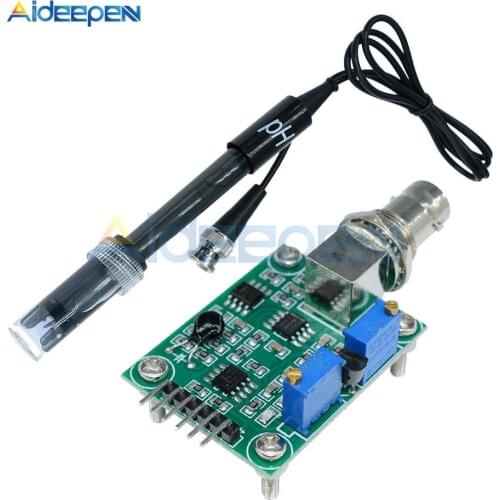Liquid PH 0-14 Value Detection Detect Regulator Sensor Module Monitoring Control Meter Tester BNC PH Electrode Probe For Arduino