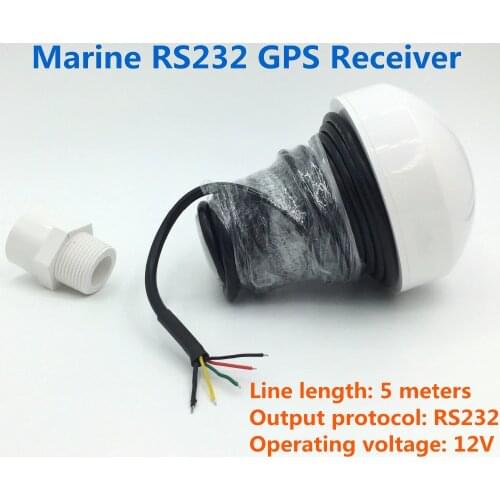 For marine 12V RS232 GPS receiver,RS-232 GNSS GPS receiver,Mushroom-shaped case,4800 baud rate,module with antenna 5 meters