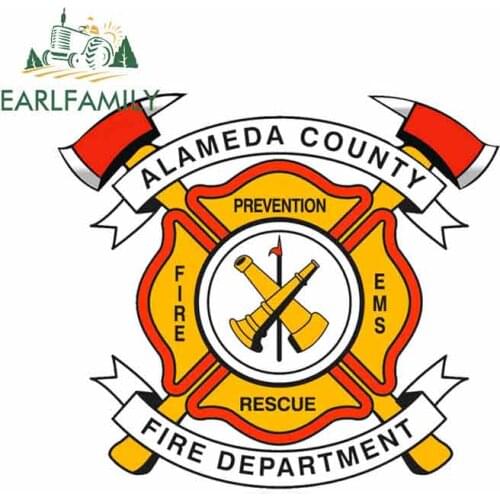 EARLFAMILY 13cm x 11.8cm Funny Car Stickers and Decals for ALAMEDA COUNTY FIRE DEPARTMENT Helmet ATV GTR Fine Car Decal