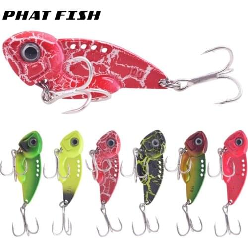 PHAT FISH 7g 10g 12g 14g Sinking VIB Bass Pike Trout Fishing Wobbler Hard Bait Spoon Jigs Fishing Lures