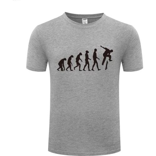 The Evolution of Skate Novelty T Shirt Men Summer Short Sleeve O-Neck Cotton Tshirt Casual Male Fitness T-Shirt Streetwear Homme