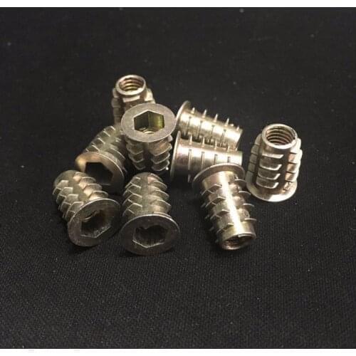 M4/M5/M6*8/10/13/15 Zinc Alloy Thread For Wood Insert Nut Hex Drive Head Furniture Nuts