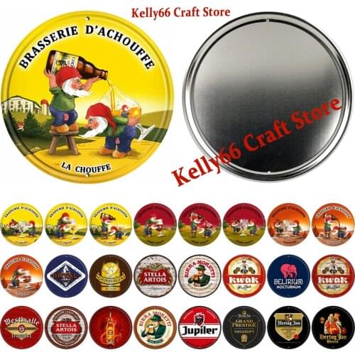[ Kelly66 ] Cherry Chouffe Bok Hertog Jan Belgian Beer Metal Vintage Irregular Wall Tin Art Decor Round Painting Sign DR-9 30CM