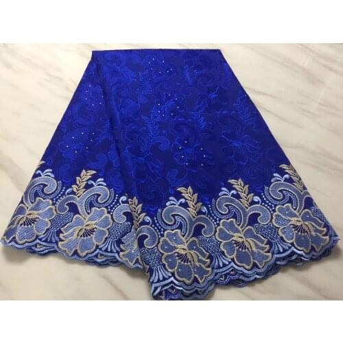 Royal Blue Nigerian Lace fabrics 2021 African Swiss Voile Lace High Quality Swiss Voile Lace in Switzerland For Wedding PL29301