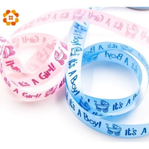 10Yards Its A Boy/Girl Satin Ribbon Packing Tape For DIY Crafts Gift Packing Belt Bow & Sewing Accessories Baby Shower Decor