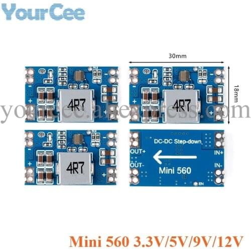 Mini560 DC-DC Step Down Buck Stabilized Voltage Regulator Module Mini 560 5A High Efficiency Output 3.3 5V 9V 12V